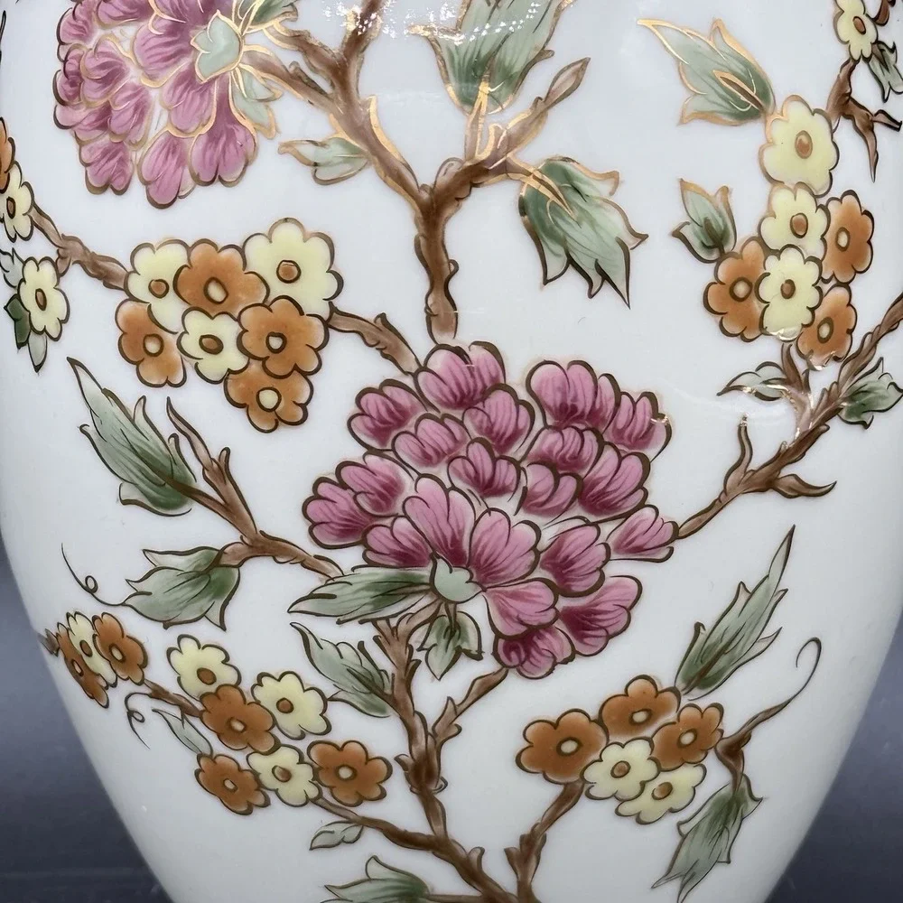 Zsolnay Vase‎ with Flower Decor - Signed 10 Inch Tall